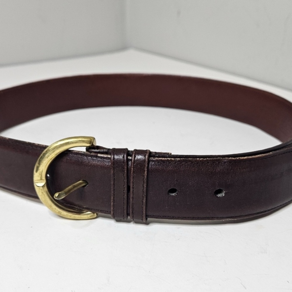 Coach Leather Belt brown, Brass Buckle 33”